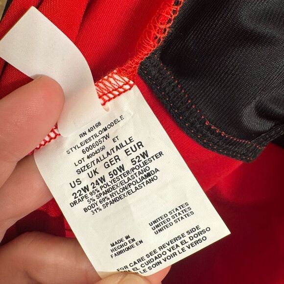 Magicsuit Bianca Rouge Red Swimsuit One Piece Shorts Romper 22W NWT - Picture 7 of 13